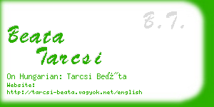 beata tarcsi business card